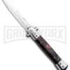 Milano 9" Stiletto Brown Acrylic Automatic Knife - Bayonet Satin -Kershaw Shop Milano 9in Stiletto Brown Acrylic Auto Bayo GSE018MBRN GX 33507 jr large