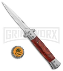 Milano 9" Stiletto Brown Swirl Automatic Knife - Bayonet -Kershaw Shop Milano 9in Stiletto Brown Swirl Auto Bayo GX 34068 jr bottlecap large