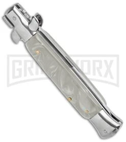 Milano 9" White Acrylic Bayonet (4" Satin) -Kershaw Shop Milano 9in White Acrylic Bayonet Satin GX 37522 jr side large