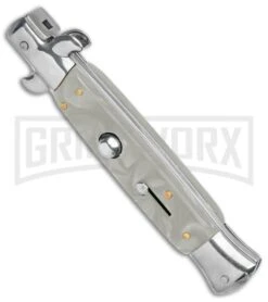 Milano 9" White Acrylic Bayonet (4" Satin) -Kershaw Shop Milano 9in White Acrylic Bayonet Satin GX 37522 jr spine large