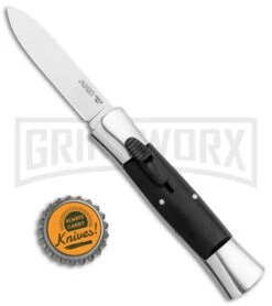 AKC 007 Concord Black OTF Automatic Knife Gray/Black - Spear Point Satin -Kershaw Shop Minion Concord Polish Black OTF Auto Flat Satin Plain GX 35509 jr bottlecap large