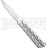 Monarch Silver Balisong Butterfly Knife - Satin Plain -Kershaw Shop Monarch Silver Balisong Butterfly Knife Satin Plain WG836BF BP 22473 jr large