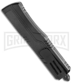 Cytron OTF Textured Black Automatic Tanto Knife - Two-Tone Plain -Kershaw Shop New Style OTF Auto Textured Half Grid Scales Tanto TT GX 38536 jr side 2 large