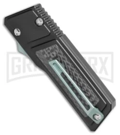 No Limit Knives Akuma OTF Automatic Knife Black Carbon Fiber - Satin Plain -Kershaw Shop No Limit Knives Akuma OTF Auto Black CF Satin Tanto GX 34520 jr side large