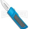 No Limit Knives Akuma OTF Automatic Knife Blue Carbon Fiber - Satin Plain -Kershaw Shop No Limit Knives Akuma OTF Auto Blue CF Satin Dagger GX 34518 jr large