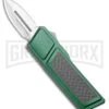 No Limit Knives Akuma OTF Automatic Knife Green Carbon Fiber - Satin Plain -Kershaw Shop No Limit Knives Akuma OTF Auto Green CF Satin Dagger GX 34522 jr large