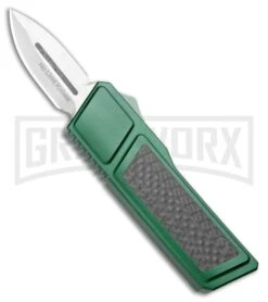 No Limit Knives Akuma OTF Automatic Knife Green Carbon Fiber - Satin Plain