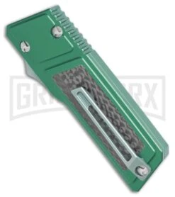 No Limit Knives Akuma OTF Automatic Knife Green Carbon Fiber - Satin Plain -Kershaw Shop No Limit Knives Akuma OTF Auto Green CF Satin Dagger GX 34522 jr side large