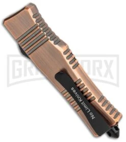 No Limit Knives Cali-Legal OTF Automatic Knife Bronze - Dagger Black -Kershaw Shop No Limit Knives Cali Legal OTF Auto Bronze Dagger Black GX 34303 jr side 2 large