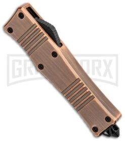 No Limit Knives Cali-Legal OTF Automatic Knife Bronze - Dagger Black -Kershaw Shop No Limit Knives Cali Legal OTF Auto Bronze Dagger Black GX 34303 jr spine 2 large