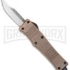 No Limit Knives Cali-Legal OTF Automatic Knife Bronze - Clip Point Satin -Kershaw Shop No Limit Knives Cali Legal OTF Bronze CP Satin GX 34131 jr large