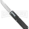 No Limit Knives Hyrax Black OTF Automatic Knife - Tanto Satin Plain -Kershaw Shop No Limit Knives Hyrax Tanto DA OTF Auto Black Satin BHQ 102507 jr large
