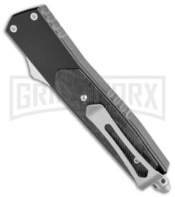 No Limit Knives Instigator Black OTF Automatic Knife - Satin Drop Point Plain -Kershaw Shop No Limit Knives Instigator Black OTF Auto Modified Satin GX 38880 jr side large