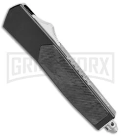 No Limit Knives Instigator Black OTF Automatic Knife - Satin Drop Point Plain -Kershaw Shop No Limit Knives Instigator Black OTF Auto Modified Satin GX 38880 jr spine large