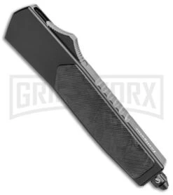 No Limit Knives Instigator Black OTF Automatic Knife - Two-Tone Drop Point Plain -Kershaw Shop No Limit Knives Instigator Black OTF Auto Modified TT GX 38879 jr spine large