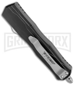 No Limit Knives Manis Black OTF Automatic Knife - Dagger Satin Plain -Kershaw Shop No Limit Knives Manis Black OTF Auto Dagger Satin GX 34119 jr side large