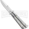 Noble Flipper White Pearlex Balisong Butterfly Knife - Satin Plain -Kershaw Shop Noble Flipper White Pearlex Balisong Butterfly Satin GX 30481 jr large