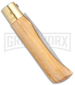 Antonini Old Bear Classical Carbon Large Italian Olive Knife - Satin Plain -Kershaw Shop Old Bear Large Olive Wood Satin BHQ 124714 jr side large