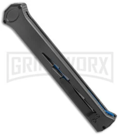 Paragon Estiletto Black Bolt Automatic OTF Knife - Blue Tanto -Kershaw Shop Paragon Estiletto Tanto OTF Auto Black Lightning Bolt Blue Serr EST T LB B CBLU BHQ 103600 jr side large