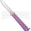 Light Purple Balisong Butterfly Knife - Satin Plain -Kershaw Shop Pink Balisong Butterfly Satin Plain GX 37427 jr large