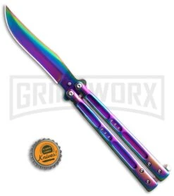 Rainbow Balisong Butterfly Knife -Kershaw Shop Rainbow Balisong Butterfly Knife GX 37610 td size large