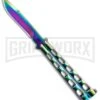 Monarch Integral Black Balisong Butterfly Knife - Spectrum Plain -Kershaw Shop Rainbow Balisong Butterfly Knife GX 37611 td large