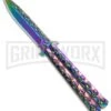 Rainbow Skull Balisong Drop Point Butterfly Knife -Kershaw Shop Rainbow Balisong Drop Point Butterfly Knife GX 37604 td large