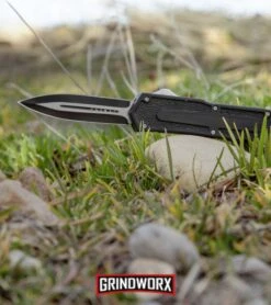 Reaver Dagger D/A OTF Automatic Knife - Black Plain -Kershaw Shop Reaver Dagger DA OTF Auto Black 87317 BP 17867 jr lifestyle large