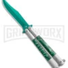 Regal Flipper Green Swirl Balisong Butterfly Knife - Green Plain -Kershaw Shop Regal Flipper Green Swirl Balisong Butterfly Green BHQ 177242 jr large