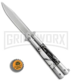 Regal Flipper Balisong Marble Acrylic Butterfly Knife - Satin Plain -Kershaw Shop Regal Flipper marble acrylic satin plain BP 22488 er bottlecap large