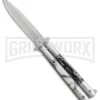 Regal Flipper Balisong Marble Acrylic Butterfly Knife - Satin Plain