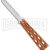 Ronin Gear Orange Balisong Trainer Butterfly Knife - Satin Plain -Kershaw Shop Ronin Gear Orange Balisong Trainer Butterfly Satin GX 37346 jr large