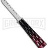 Ronin Gear Red/Black Balisong Trainer Butterfly Knife - Satin Plain -Kershaw Shop Ronin Gear Red Black Butterfly Practice Trainer CHINA BK3RD BHQ 89894 jr large