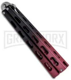 Ronin Gear Red/Black Balisong Trainer Butterfly Knife - Satin Plain -Kershaw Shop Ronin Gear Red Black Butterfly Practice Trainer CHINA BK3RD BHQ 89894 jr side large