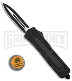 Rumble Black D/A OTF Automatic Knife - Dagger Black Plain -Kershaw Shop Rumble Black DA OTF AK Dagger Black Plain GX 7691 td size large