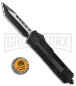 Rumble Black D/A OTF Automatic Knife - Black Tanto Two Tone -Kershaw Shop Rumble Black DA OTF Auto Black Tanto TT GX 37363 jr bottlecap large
