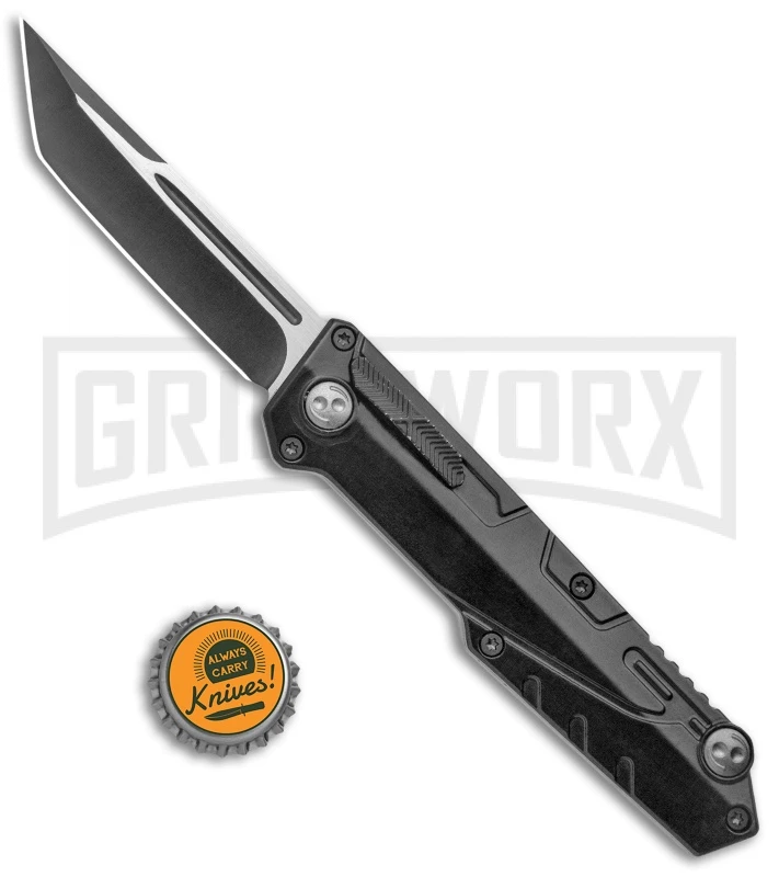 Rumble Scian Black D/A OTF Automatic Knife - Blk Tanto 2 Tone W/ Fuller 7 Rumble Scian Black D/A OTF Automatic Knife - Blk Tanto 2 Tone W/ Fuller - Image 5