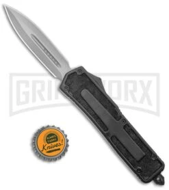 Rumble Black D/A OTF Automatic Knife - Dagger Satin Plain -Kershaw Shop Rumble Black DA OTF Auto Dagger Gray 7PA4 50B GX 8404 jr bottlecap large