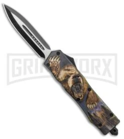 Rumble Black D/A OTF Automatic Knife Dagger Grizzly - Two Tone Plain