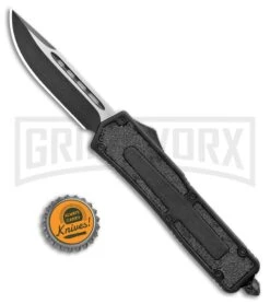 Rumble Black D/A OTF Automatic Knife - S/E Drop Point Two Tone Plain -Kershaw Shop Rumble Black DA OTF Auto SE DP TT Plain GX 34097 jr bottlecap large
