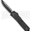 Rumble Black D/A OTF Automatic Knife - S/E Drop Point Two Tone Plain -Kershaw Shop Rumble Black DA OTF Auto SE DP TT Plain GX 34097 jr large