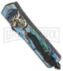 Rumble Black OTF Auto Knife Dagger Air Force Skull Graphic - 2-Tone Plain -Kershaw Shop Rumble Black OTF Auto Dagger Air Force Skull Graphic TT GX 38041 jr side large