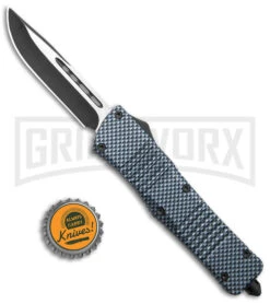 SDS Ultro Sim. Carbon Fiber OTF Auto Knife - Two Tone Drop Point -Kershaw Shop Rumble Sim CF OTF Auto TT DP GX 38413 jr bottlecap large