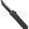 Rumble Slim Black D/A OTF Auto Textured Half Grid Scales - Tanto 2 Tone -Kershaw Shop Rumble Slim Black DA OTF Auto Textured Half Grid Scales TT Tanto GX 38189 jr large