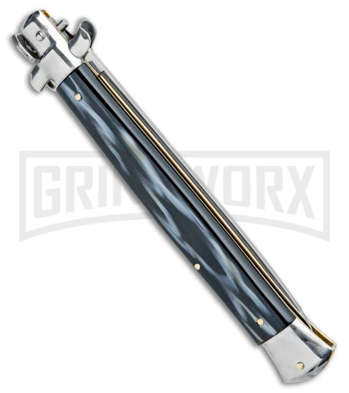 SKM 13" Italian Stiletto Sim Dark Horn Automatic Knife - Flat 5 SKM 13" Italian Stiletto Sim Dark Horn Automatic Knife - Flat - Image 3