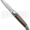 SKM 8" Fancy Lever Lock Stamina Wood Automatic Knife - Satin Bayonet