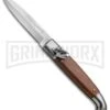 SKM 8" Fancy Lever Lock Wood Automatic Knife - Satin Bayonet -Kershaw Shop SKM 8in LL Stamina Wood Bayo BP 19452 jr large