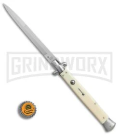 SKM 13" Italian Stiletto Sim Ivory Automatic Knife - Bayonet -Kershaw Shop SKM AB 13in italian stiletto sim ivory bayonet BP 22678 er bottlecap large
