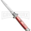 SKM/AB 9" Italian Stiletto Red Pearlex Automatic Knife - Bayonet -Kershaw Shop SKM AB 9in Stiletto Red Pearlex Bayone BP 20048 jr large