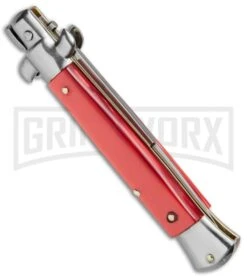 SKM/AB 9" Italian Stiletto Red Pearlex Automatic Knife - Bayonet -Kershaw Shop SKM AB 9in Stiletto Red Pearlex Bayone BP 20048 jr side large